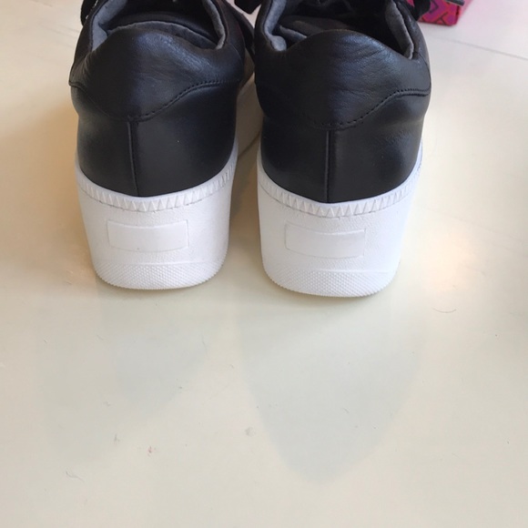 Barney’s Black leather wedge sneakers size 36 - Picture 4 of 8